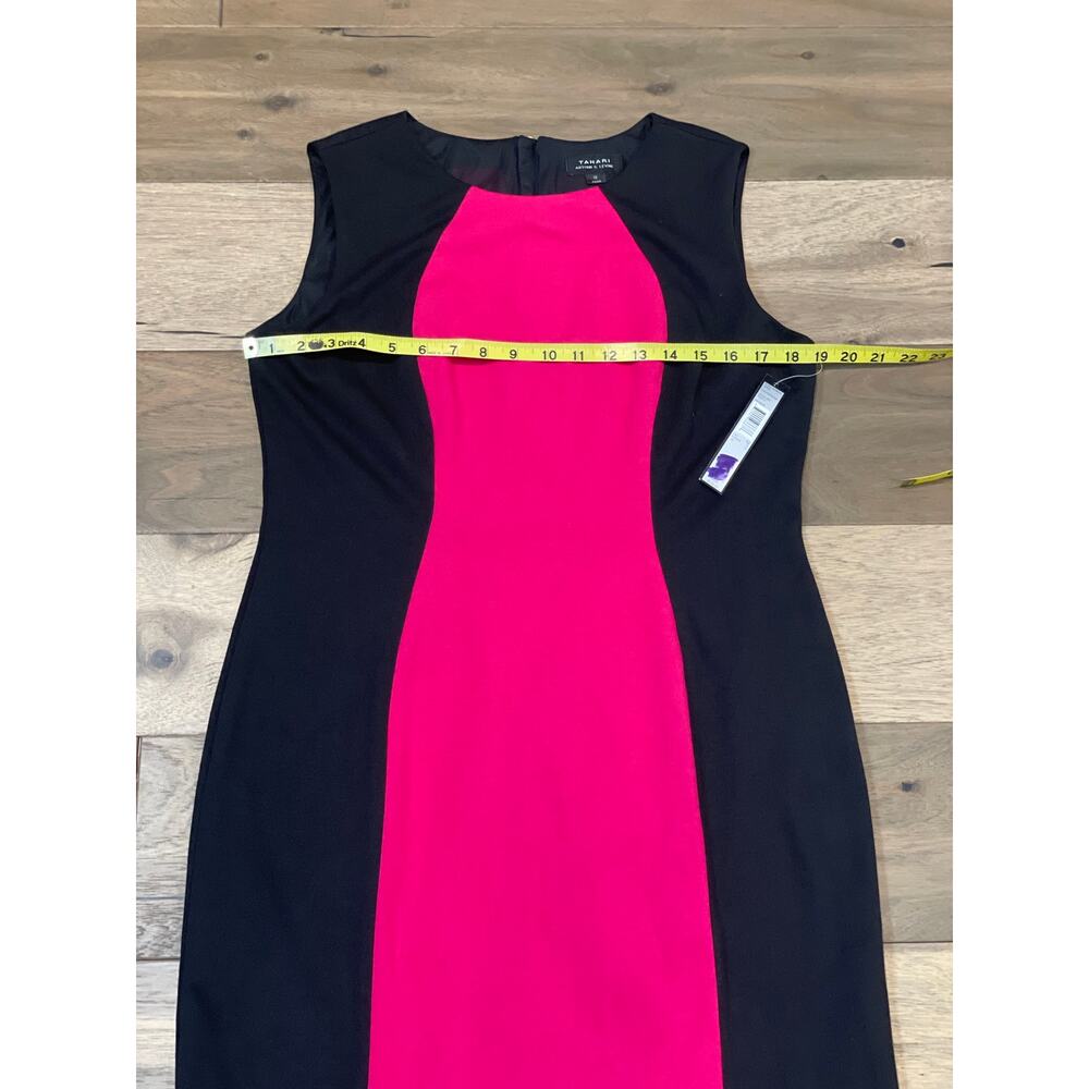 Tahari Arthur S. Levine Sheath Dress Size 12 Fuchsia Pink Black New With Tag - Picture 6 of 9